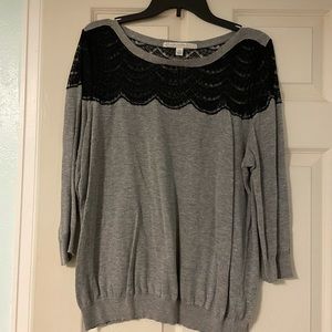 Pretty Lauren Conrad sweater with lace detail, XL